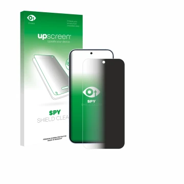 Vorderseite einer Produktverpackung mit dem Markenlogo upscreen. Daneben ist das Gerät Oppo Reno 15 mit dem zugehörigen Displa