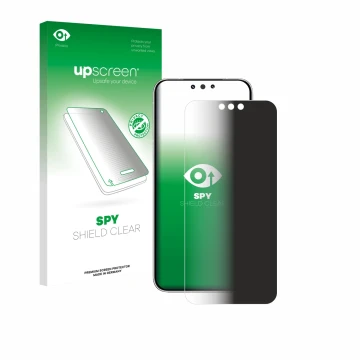 Vorderseite einer Produktverpackung mit dem Markenlogo upscreen. Daneben ist das Gerät Huawei Mate 80 Pro mit dem zugehörigen 