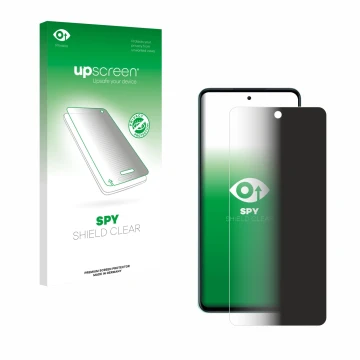 Vorderseite einer Produktverpackung mit dem Markenlogo upscreen. Daneben ist das Gerät Oppo A5 mit dem zugehörigen Displayschu