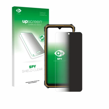 Vorderseite einer Produktverpackung mit dem Markenlogo upscreen. Daneben ist das Gerät Ulefone RugKing 3 Pro mit dem zugehörig
