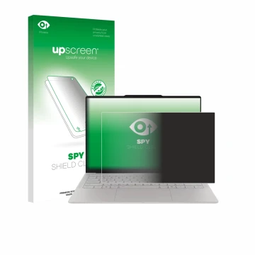 Vorderseite einer Produktverpackung mit dem Markenlogo upscreen. Daneben ist das Gerät Lenovo Yoga Slim 7i Ultra Gen 11 Aura E