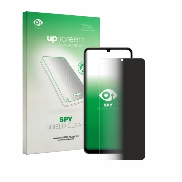 Vorderseite einer Produktverpackung mit dem Markenlogo upscreen. Daneben ist das Gerät Vivo Y11 2026 mit dem zugehörigen Displ