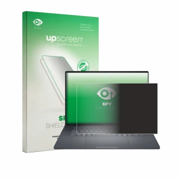 Vorderseite einer Produktverpackung mit dem Markenlogo upscreen. Daneben ist das Gerät Dell Pro Precision 7 Series 16 mit dem 