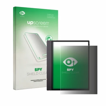 Vorderseite einer Produktverpackung mit dem Markenlogo upscreen. Daneben ist das Gerät Boox Note Air 6 C mit dem zugehörigen D