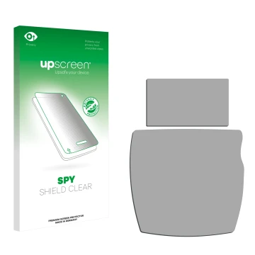 Vorderseite einer Produktverpackung mit dem Markenlogo upscreen. Daneben ist der zugehörige Displayschutz.