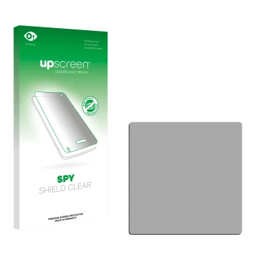 Vorderseite einer Produktverpackung mit dem Markenlogo upscreen. Daneben ist der zugehörige Displayschutz.