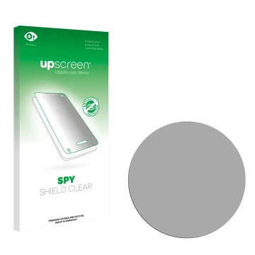 Vorderseite einer Produktverpackung mit dem Markenlogo upscreen. Daneben ist der zugehörige Displayschutz.