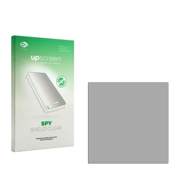 Vorderseite einer Produktverpackung mit dem Markenlogo upscreen. Daneben ist der zugehörige Displayschutz.