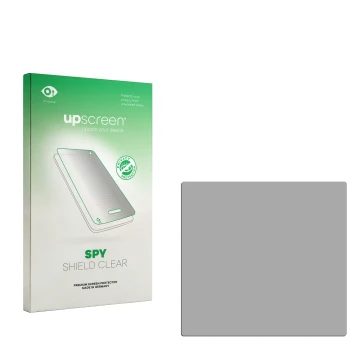 Vorderseite einer Produktverpackung mit dem Markenlogo upscreen. Daneben ist der zugehörige Displayschutz.