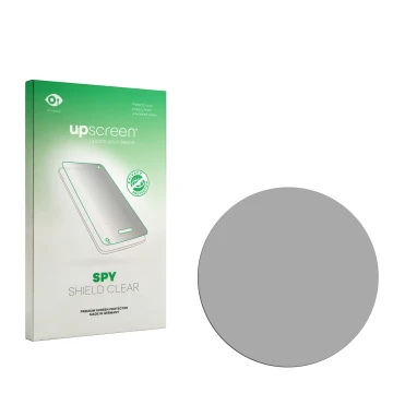 Vorderseite einer Produktverpackung mit dem Markenlogo upscreen. Daneben ist der zugehörige Displayschutz.