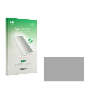 Vorderseite einer Produktverpackung mit dem Markenlogo upscreen. Daneben ist der zugehörige Displayschutz.