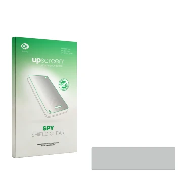 Vorderseite einer Produktverpackung mit dem Markenlogo upscreen. Daneben ist der zugehörige Displayschutz.