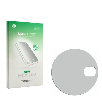 Vorderseite einer Produktverpackung mit dem Markenlogo upscreen. Daneben ist der zugehörige Displayschutz.