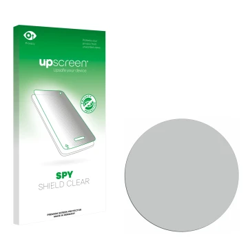 Vorderseite einer Produktverpackung mit dem Markenlogo upscreen. Daneben ist der zugehörige Displayschutz.