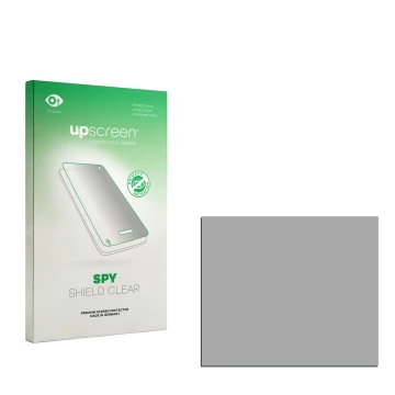 Vorderseite einer Produktverpackung mit dem Markenlogo upscreen. Daneben ist der zugehörige Displayschutz.