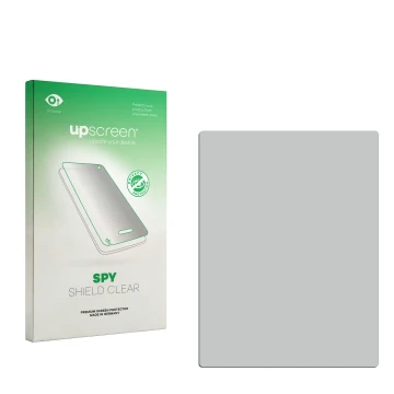 Vorderseite einer Produktverpackung mit dem Markenlogo upscreen. Daneben ist der zugehörige Displayschutz.