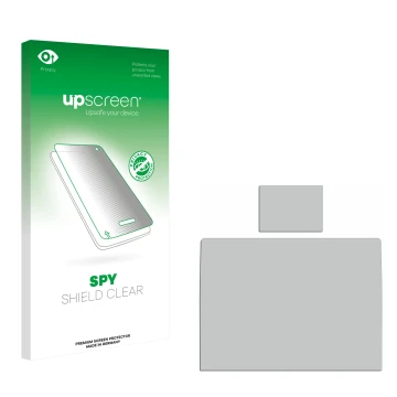 Vorderseite einer Produktverpackung mit dem Markenlogo upscreen. Daneben ist der zugehörige Displayschutz.