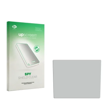 Vorderseite einer Produktverpackung mit dem Markenlogo upscreen. Daneben ist der zugehörige Displayschutz.