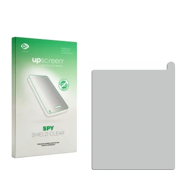 Vorderseite einer Produktverpackung mit dem Markenlogo upscreen. Daneben ist der zugehörige Displayschutz.