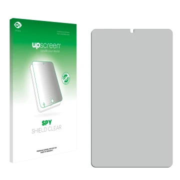 Vorderseite einer Produktverpackung mit dem Markenlogo upscreen. Daneben ist der zugehörige Displayschutz.