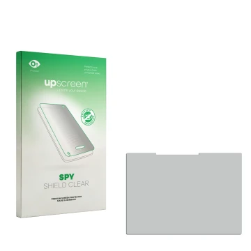 Vorderseite einer Produktverpackung mit dem Markenlogo upscreen. Daneben ist der zugehörige Displayschutz.