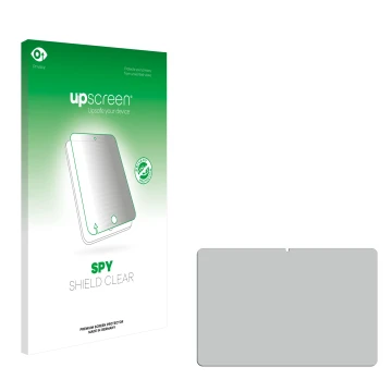 Vorderseite einer Produktverpackung mit dem Markenlogo upscreen. Daneben ist der zugehörige Displayschutz.