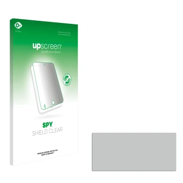 Vorderseite einer Produktverpackung mit dem Markenlogo upscreen. Daneben ist der zugehörige Displayschutz.