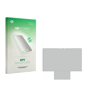 Vorderseite einer Produktverpackung mit dem Markenlogo upscreen. Daneben ist der zugehörige Displayschutz.