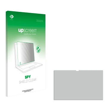 Vorderseite einer Produktverpackung mit dem Markenlogo upscreen. Daneben ist der zugehörige Displayschutz.