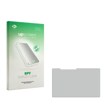 Vorderseite einer Produktverpackung mit dem Markenlogo upscreen. Daneben ist der zugehörige Displayschutz.