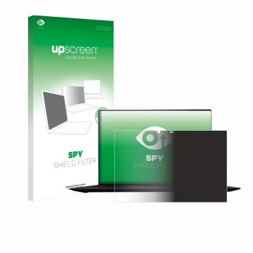 Vorderseite einer Produktverpackung mit dem Markenlogo upscreen. Daneben ist das Gerät Lenovo ThinkPad X1 Yoga (2. Gen.) mit d