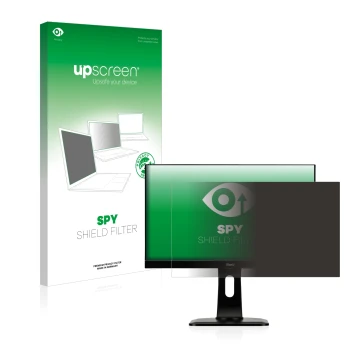 Vorderseite einer Produktverpackung mit dem Markenlogo upscreen. Daneben ist das Gerät Iiyama ProLite XUB2492HSU-W1 mit dem zu