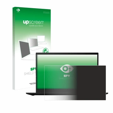 Vorderseite einer Produktverpackung mit dem Markenlogo upscreen. Daneben ist das Gerät Lenovo ThinkPad X1 Carbon (7. Gen.) mit