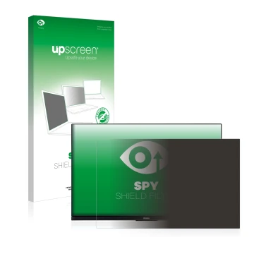Vorderseite einer Produktverpackung mit dem Markenlogo upscreen. Daneben ist das Gerät Iiyama XUB2395WSU-B1 mit dem zugehörige