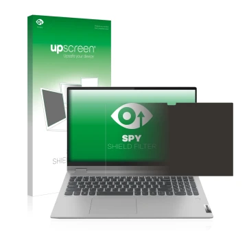 Vorderseite einer Produktverpackung mit dem Markenlogo upscreen. Daneben ist das Gerät Lenovo IdeaPad Flex 5 15