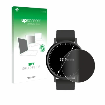 Vorderseite einer Produktverpackung mit dem Markenlogo upscreen. Daneben ist das Gerät Armbanduhren (Kreisrund, ø: 33.5 mm) mi
