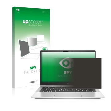Vorderseite einer Produktverpackung mit dem Markenlogo upscreen. Daneben ist das Gerät HP ProBooks 430 G8 mit dem zugehörigen 