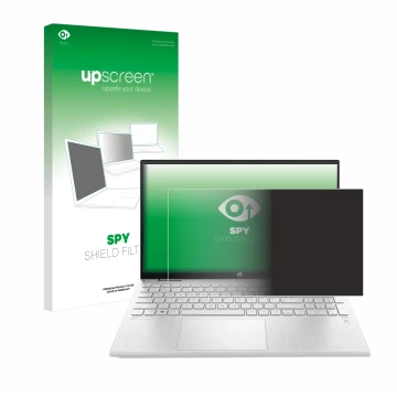 Vorderseite einer Produktverpackung mit dem Markenlogo upscreen. Daneben ist das Gerät HP ProBook 440 G8 mit dem zugehörigen D