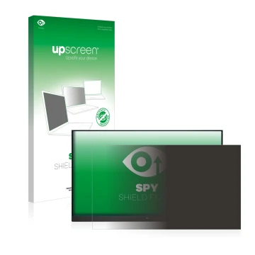 Vorderseite einer Produktverpackung mit dem Markenlogo upscreen. Daneben ist das Gerät HP E24i G4 WUXGA-Monitor mit dem zugehö