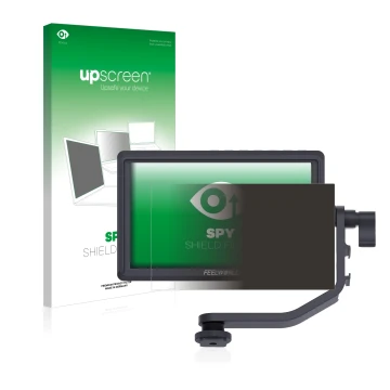 Vorderseite einer Produktverpackung mit dem Markenlogo upscreen. Daneben ist das Gerät Feelworld FW568 5.5