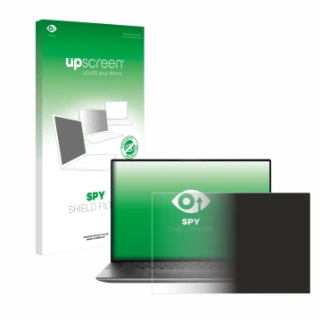 Vorderseite einer Produktverpackung mit dem Markenlogo upscreen. Daneben ist das Gerät Dell Precision 5560 mit dem zugehörigen