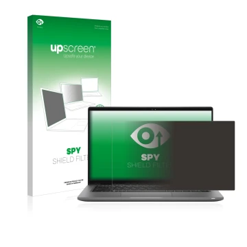 Vorderseite einer Produktverpackung mit dem Markenlogo upscreen. Daneben ist das Gerät Dell Latitude 14 7430 mit dem zugehörig