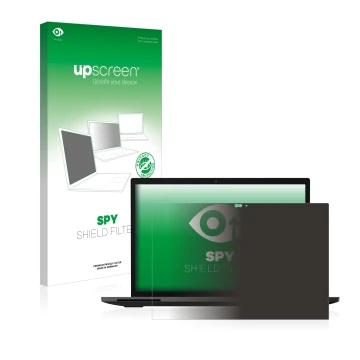Vorderseite einer Produktverpackung mit dem Markenlogo upscreen. Daneben ist das Gerät Lenovo ThinkPad L13 Yoga Gen 3 mit dem 