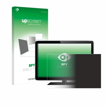 Vorderseite einer Produktverpackung mit dem Markenlogo upscreen. Daneben ist das Gerät mit dem zugehörigen Displayschutz abgeb