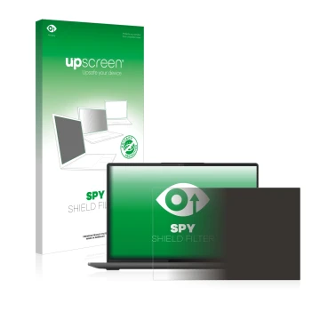 Vorderseite einer Produktverpackung mit dem Markenlogo upscreen. Daneben ist das Gerät Lenovo Yoga Slim 7 ProX 14ARH7 mit dem 