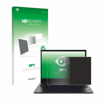 Vorderseite einer Produktverpackung mit dem Markenlogo upscreen. Daneben ist das Gerät Lenovo ThinkPad L13 Gen 4 Touch mit dem