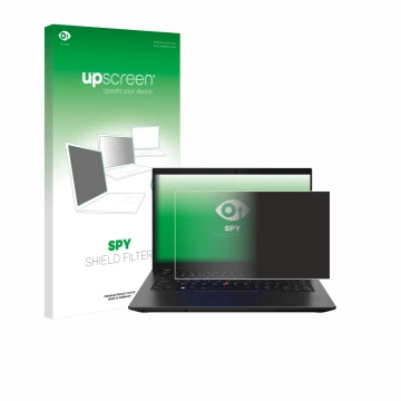 Vorderseite einer Produktverpackung mit dem Markenlogo upscreen. Daneben ist das Gerät Lenovo ThinkPad L14 Gen 3 mit dem zugeh