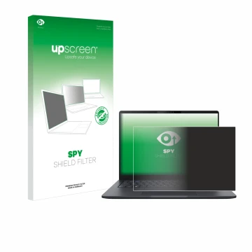 Vorderseite einer Produktverpackung mit dem Markenlogo upscreen. Daneben ist das Gerät ASUS ExpertBook B3 B3405 mit dem zugehö