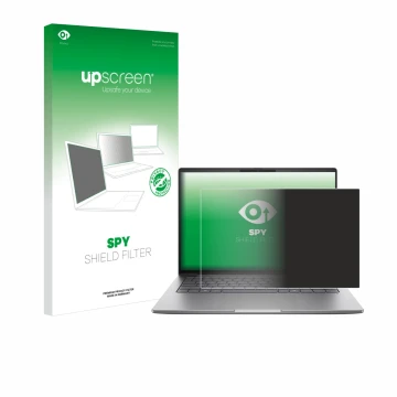 Vorderseite einer Produktverpackung mit dem Markenlogo upscreen. Daneben ist das Gerät HP ZBook 8 G1a 14
