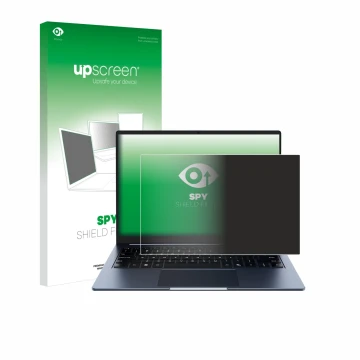 Vorderseite einer Produktverpackung mit dem Markenlogo upscreen. Daneben ist das Gerät Chuwi CoreBook Air 14